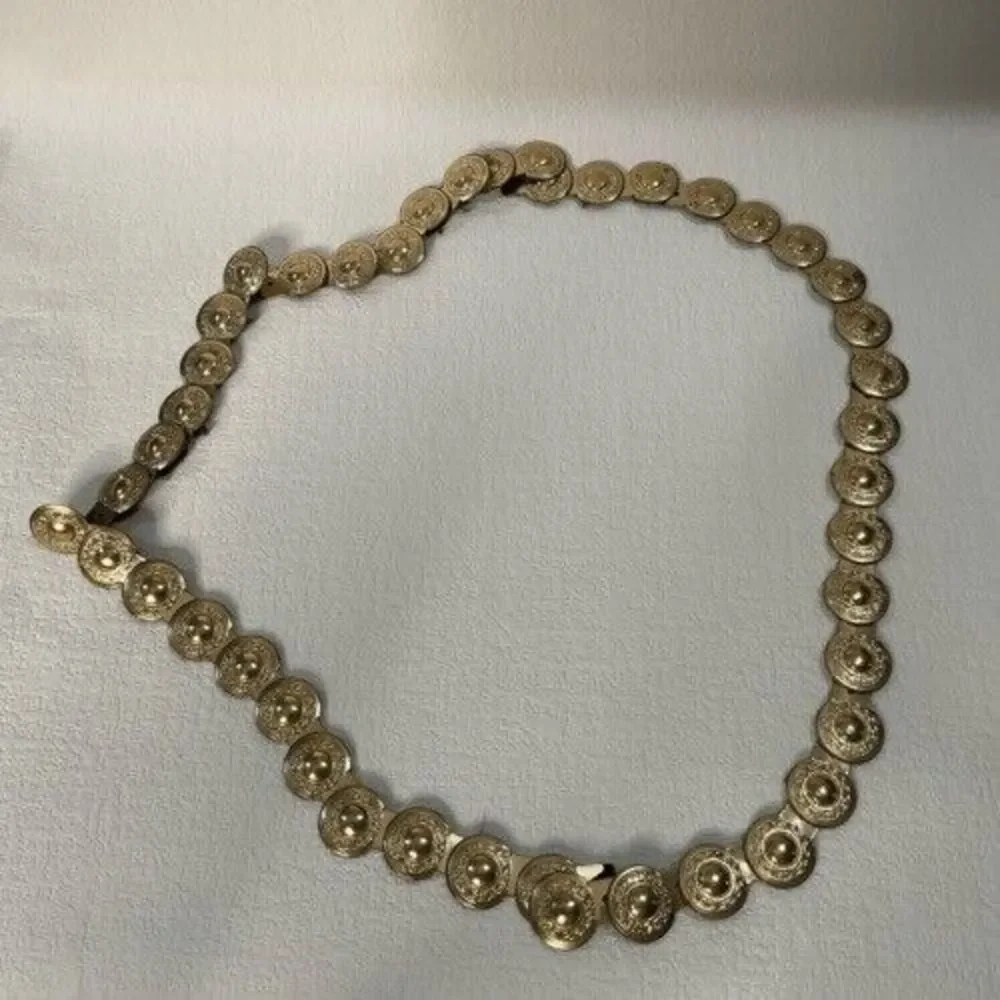 VTG Gold Metal/Tin Medallions Belt Greek Style Not stretchy Costume‎ Craft 42